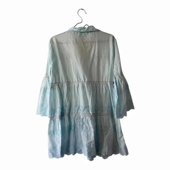 Melissa Odabash Becky Sky Blue Shirt Dress Mini Length Women’s Size Medium - Picture 3 of 12